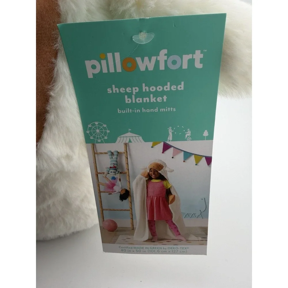Easter Target Pillowfort Sheep Kids' Hooded Blanket White 40 x 50. New With tag. - Picture 7 of 7